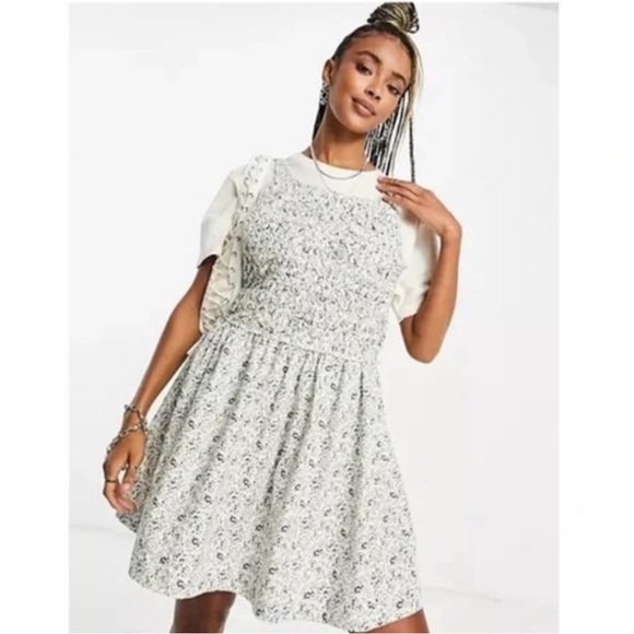 Free People Petunia Mini Dress in Poppy Tea Combo NWT - Picture 11 of 11